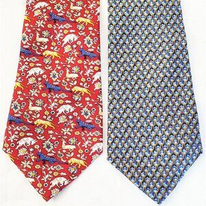 2 NWT The Metropolitan Museum of Art Mens Neck Ties Tie Geometric Animals Floral